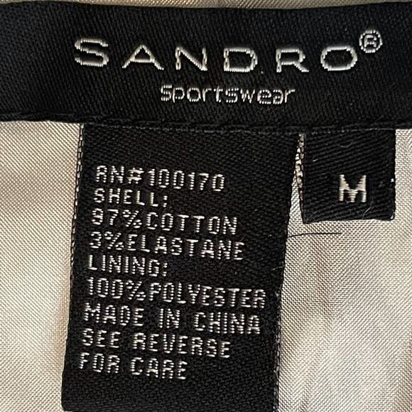 Sandro Black & White Animal Print Belted Short Trench Jacket NWOT Size M - Picture 9 of 12